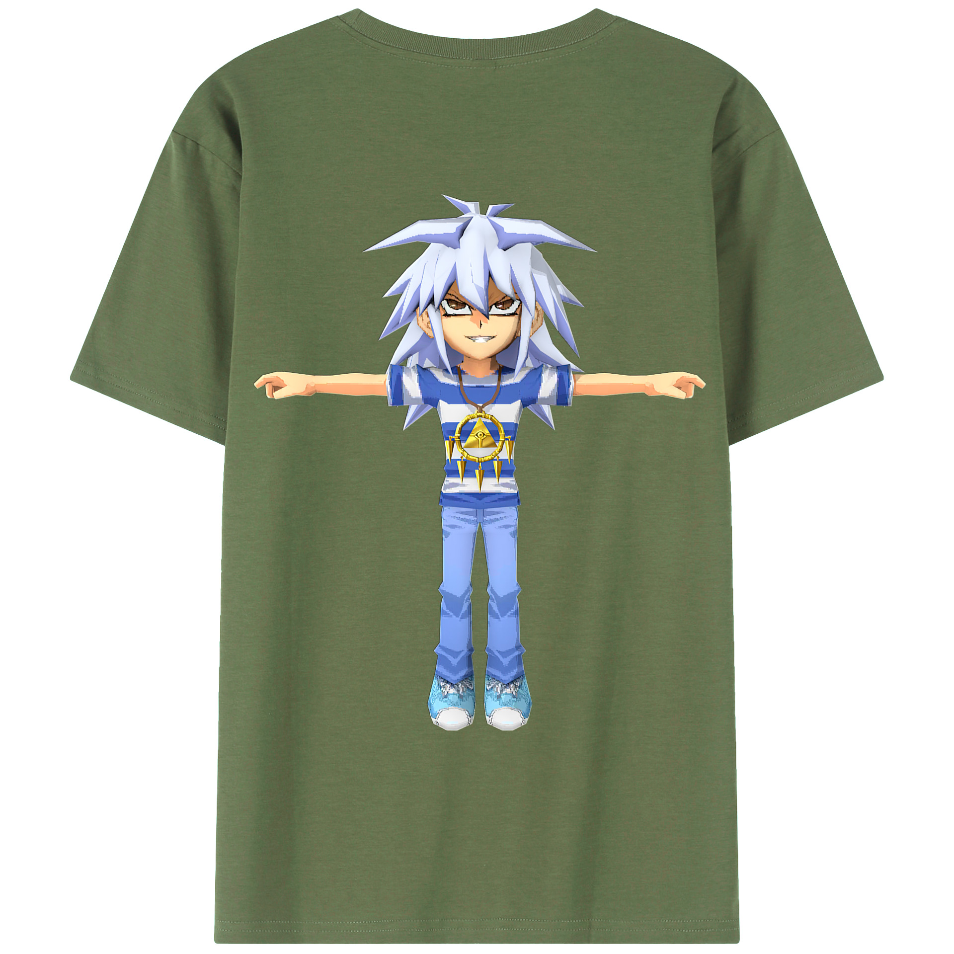 （画像用） 遊☆戯☆王 Yu-Gi-Oh! 綿100％ メンズ半袖Tシャツ（バックプリント） 通気性